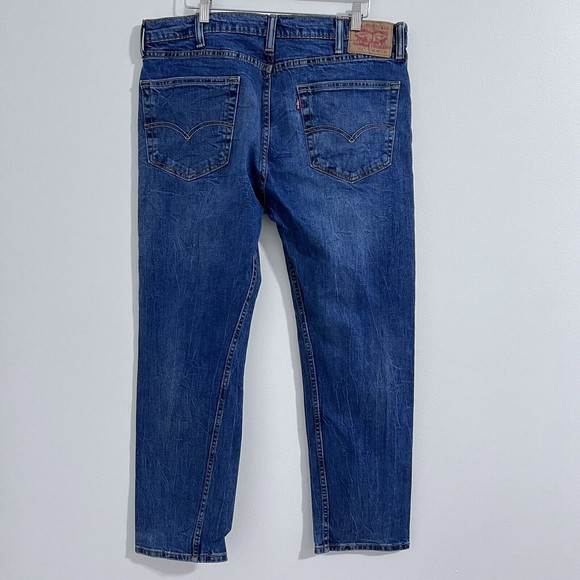 Levi's 502 Blue Taper Fit Jeans Medium Wash 38 x 32  Casual Basic Denim - Picture 2 of 7